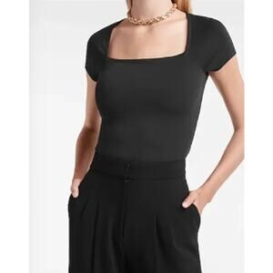 NEW Express Body Contour Black Square Neck Top Women’s Medium